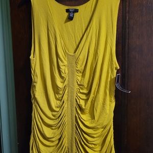 Alfani lime green ruched tank top, size 1x